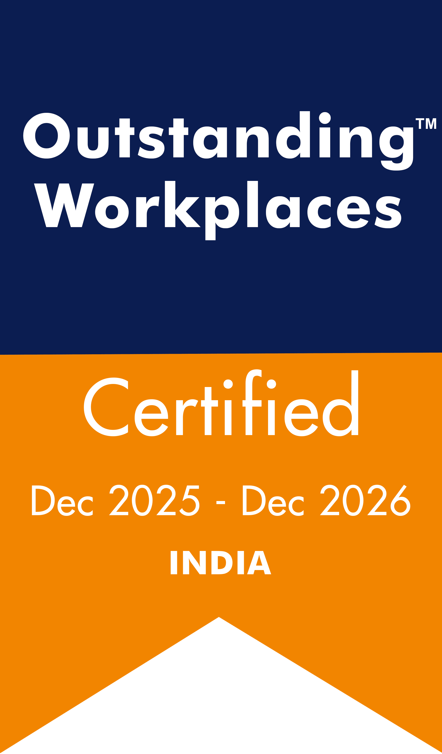 Outstanding Workplaces Certified — India, December 2025 to December 2026
